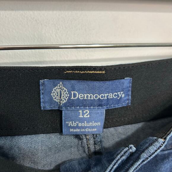 Democracy Ab Solution Dark Wash Skinny Stretch Blue Denim Jeans Women’s Size 12 - Picture 2 of 6